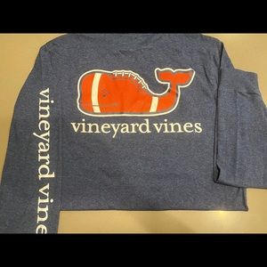 Vineyard Vines Football Whale Long-Sleeve Tee